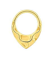 Кольцо-кликер Капелька мятая Gold 1.2 мм (16 G)